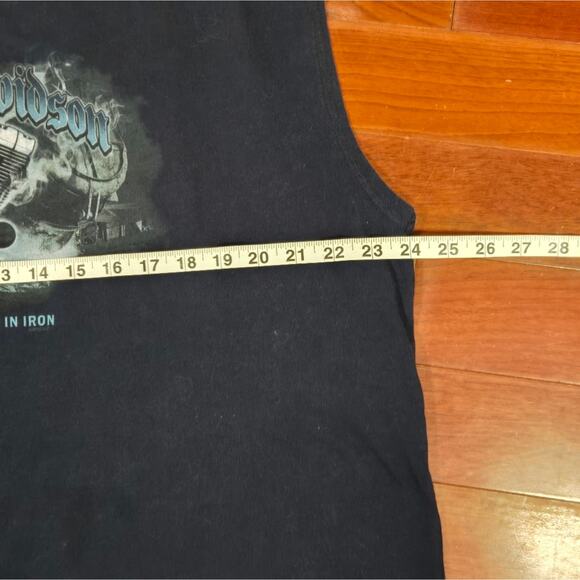 Vintage Harley-Davidson Santa Fe Navy Graphic Sleeveless Tee Tank Top SIZE 2XL - Picture 8 of 9